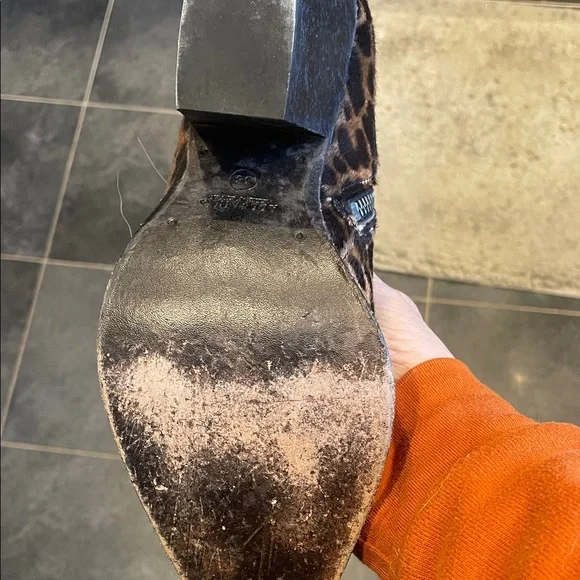 All Saints Leopard Print Ankle Boots - Picture 3 of 4